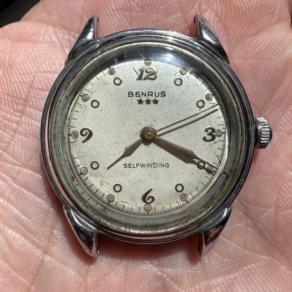 Vintage 60’s Benrus Self Winding Mechanical Watch 3 Star RUNNING Works Great! - Picture 1 of 11